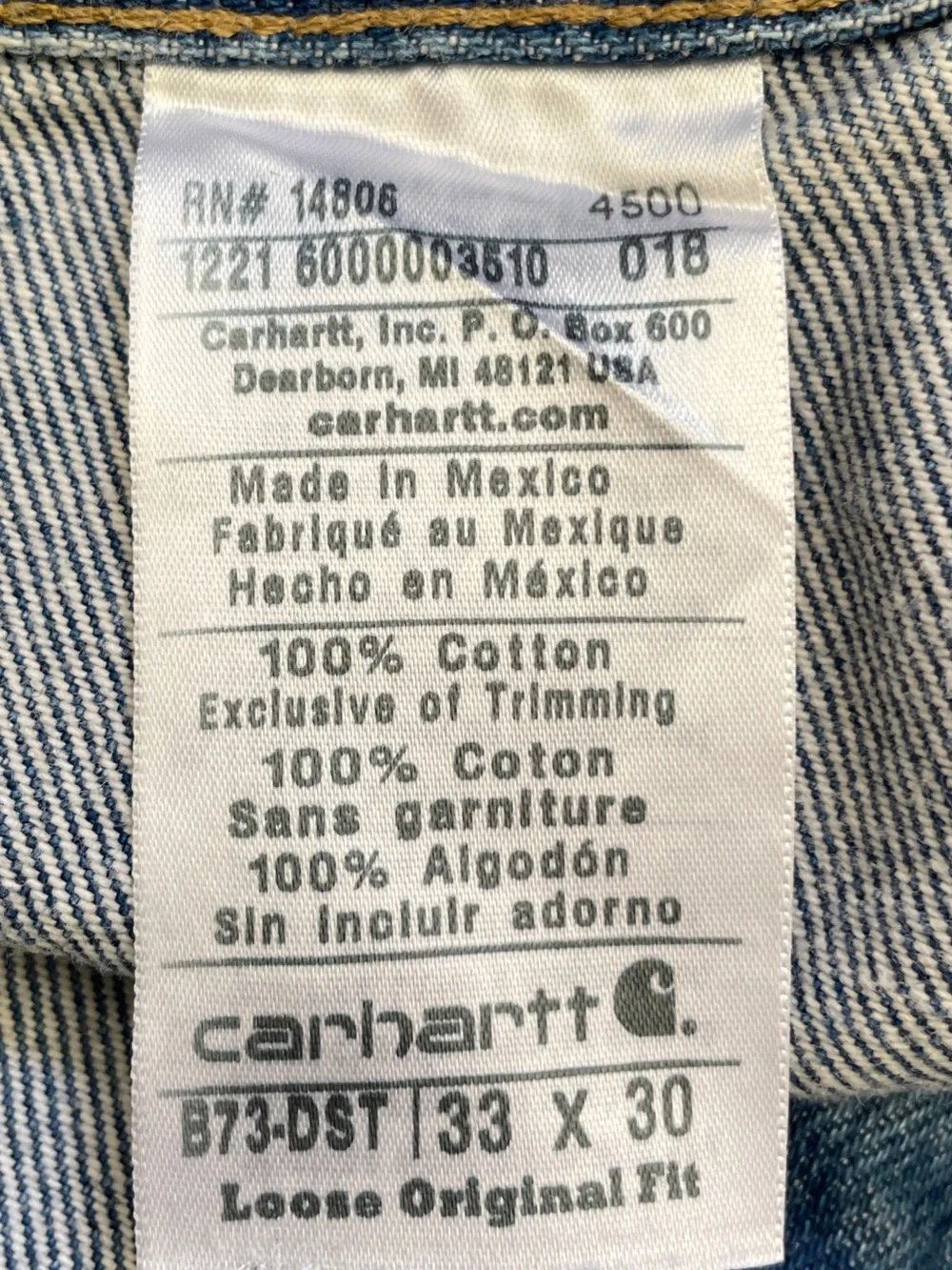 Carhartt Carpenter Jeans Work Wear Western Double Knee Pants Original Loose Fit